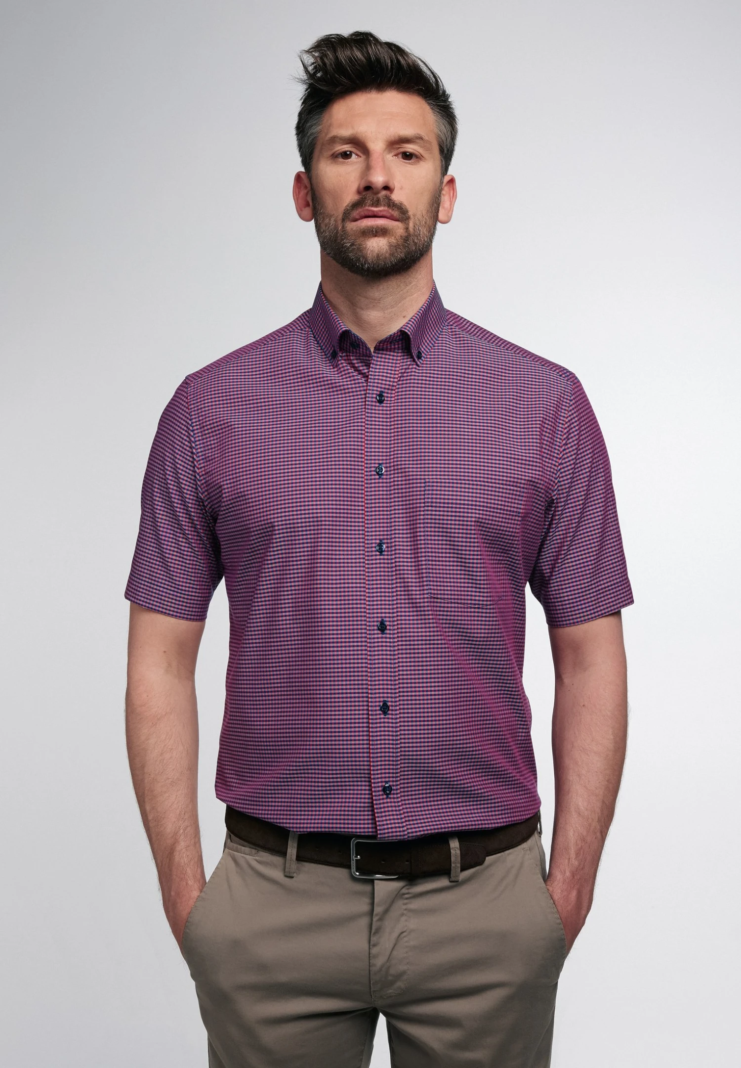 Eterna Modern Fit- Overhemd - Rot/Blau 3 Eterna Modern Fit- Overhemd - Rot/Blau