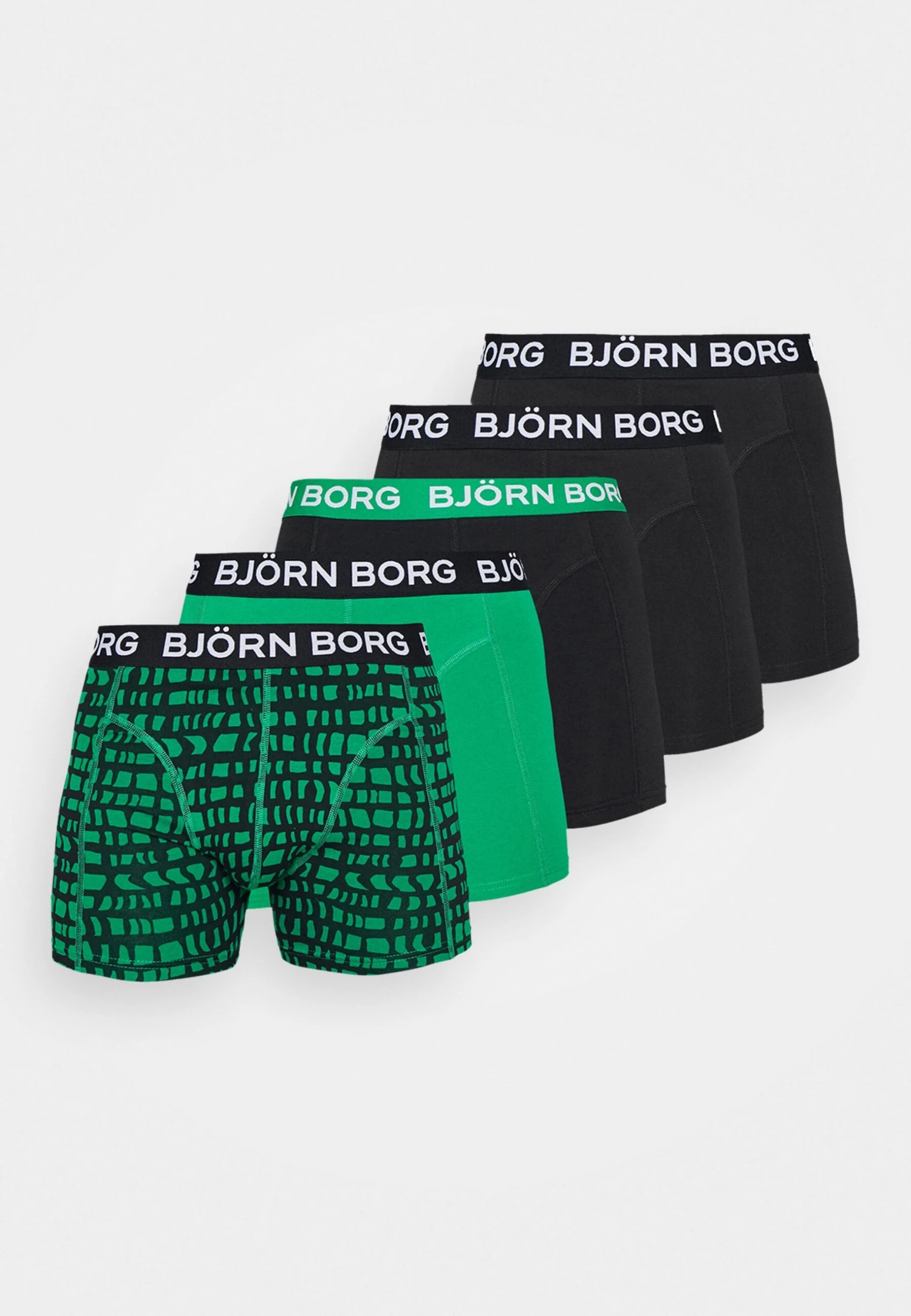 BJØRN BORG 5 Pack - Onderbroeken - Black/Green 8 BJØRN BORG 5 Pack - Onderbroeken - Black/Green - Afbeelding 6