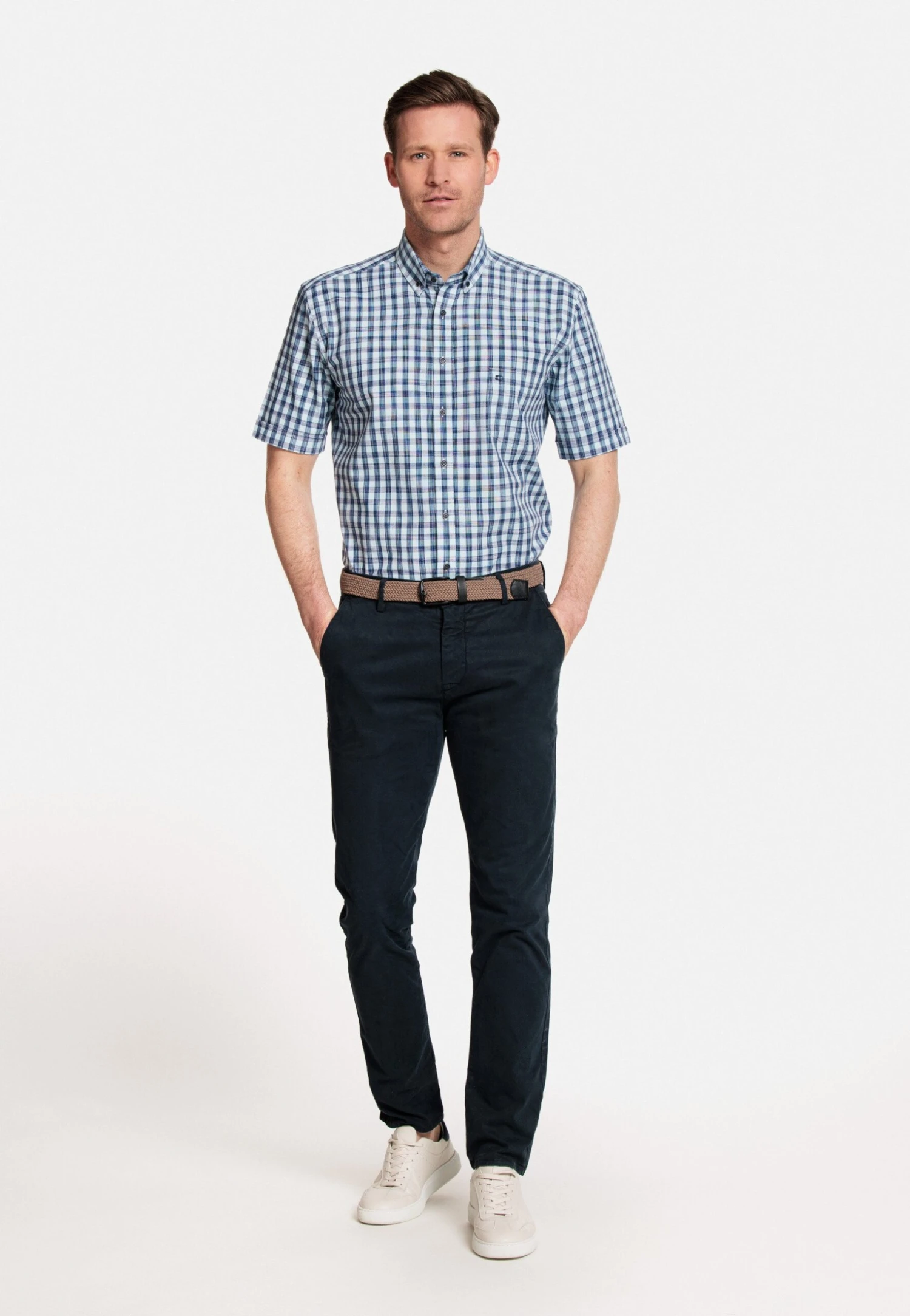 Overhemd - Mint Green Navy 4 Overhemd - Mint Green Navy - Afbeelding 2