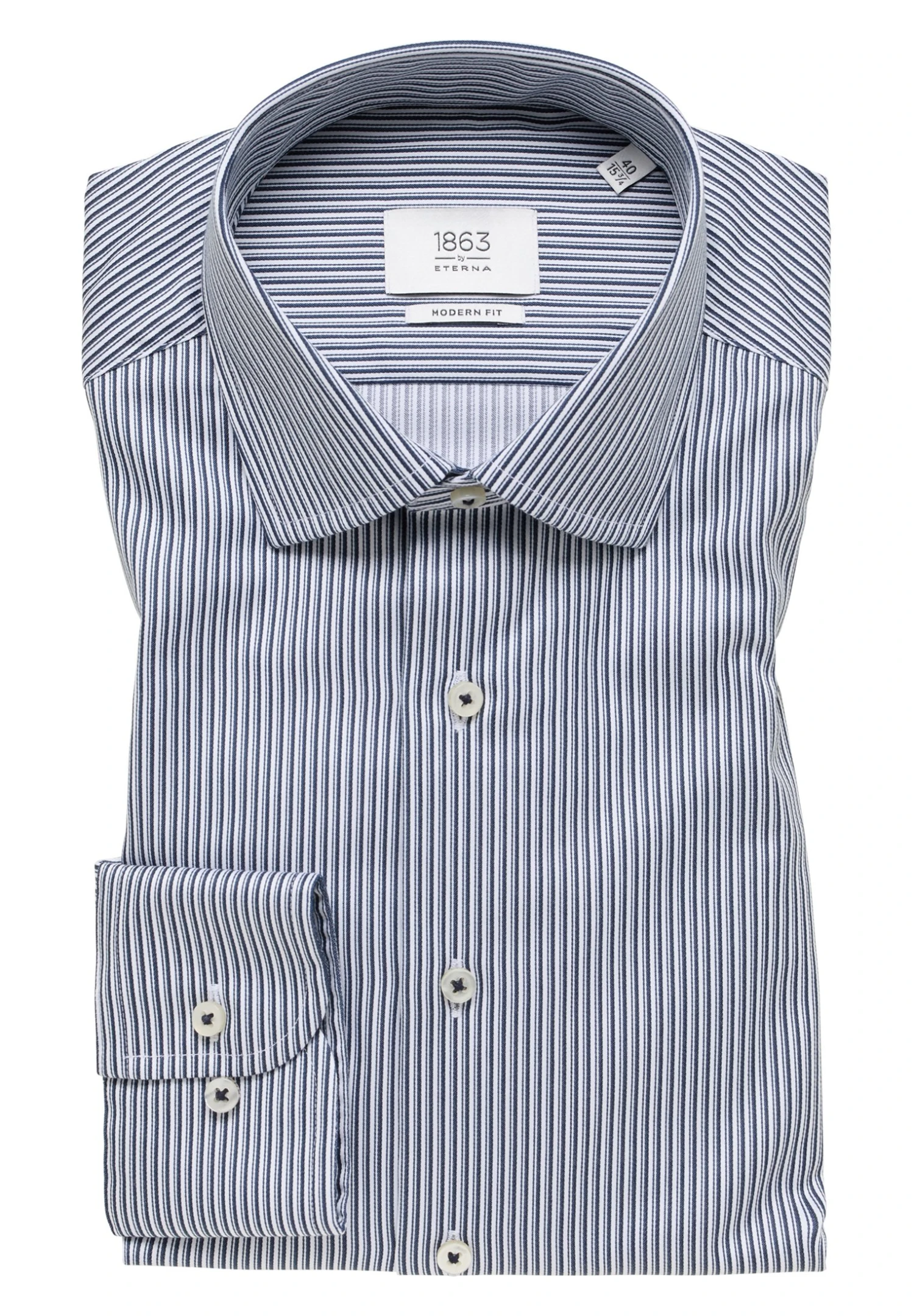 Eterna Fineliner Modern Fit - Overhemd - Dunkelblau 8 Eterna Fineliner Modern Fit - Overhemd - Dunkelblau - Afbeelding 6
