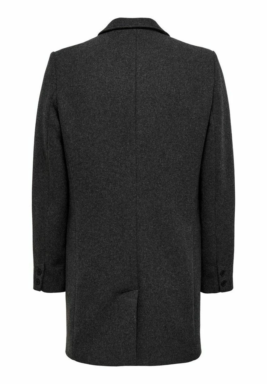 Only & Sons Halflange Jas - Dark Grey Melange 9 Only & Sons Halflange Jas - Dark Grey Melange - Afbeelding 7