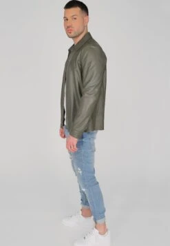 Maze Leren Jas - Olive -Jack and Jones Verkoopwinkel 08a2952ef2834b77beee357ab1e28148