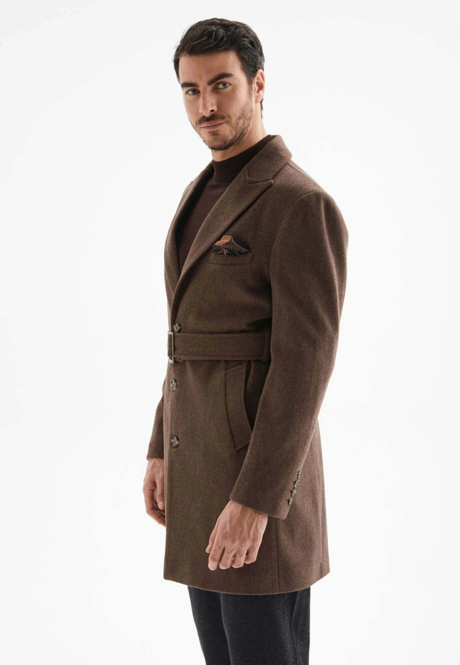 Halflange Jas - Dark Brown 6 Halflange Jas - Dark Brown - Afbeelding 4