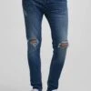 PULL & BEAR Ripped - Slim Fit Jeans - Dark Blue -Jack and Jones Verkoopwinkel 0c6216407de7486db65516cf7f6f630b