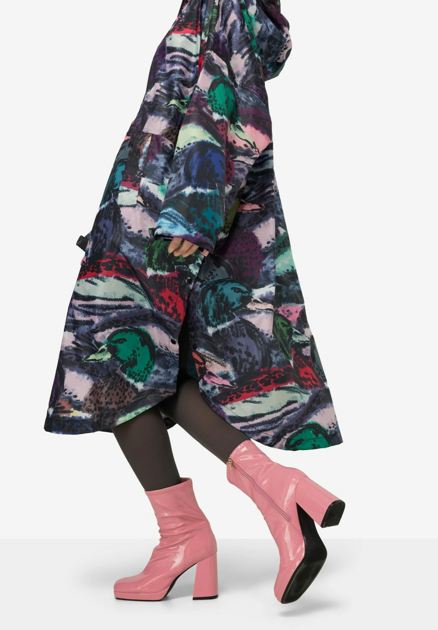 Regencape Unisex 3X-Funktion Print Kapuze Zipper Langarm - Halflange Jas - Marine 6 Regencape Unisex 3X-Funktion Print Kapuze Zipper Langarm - Halflange Jas - Marine - Afbeelding 4