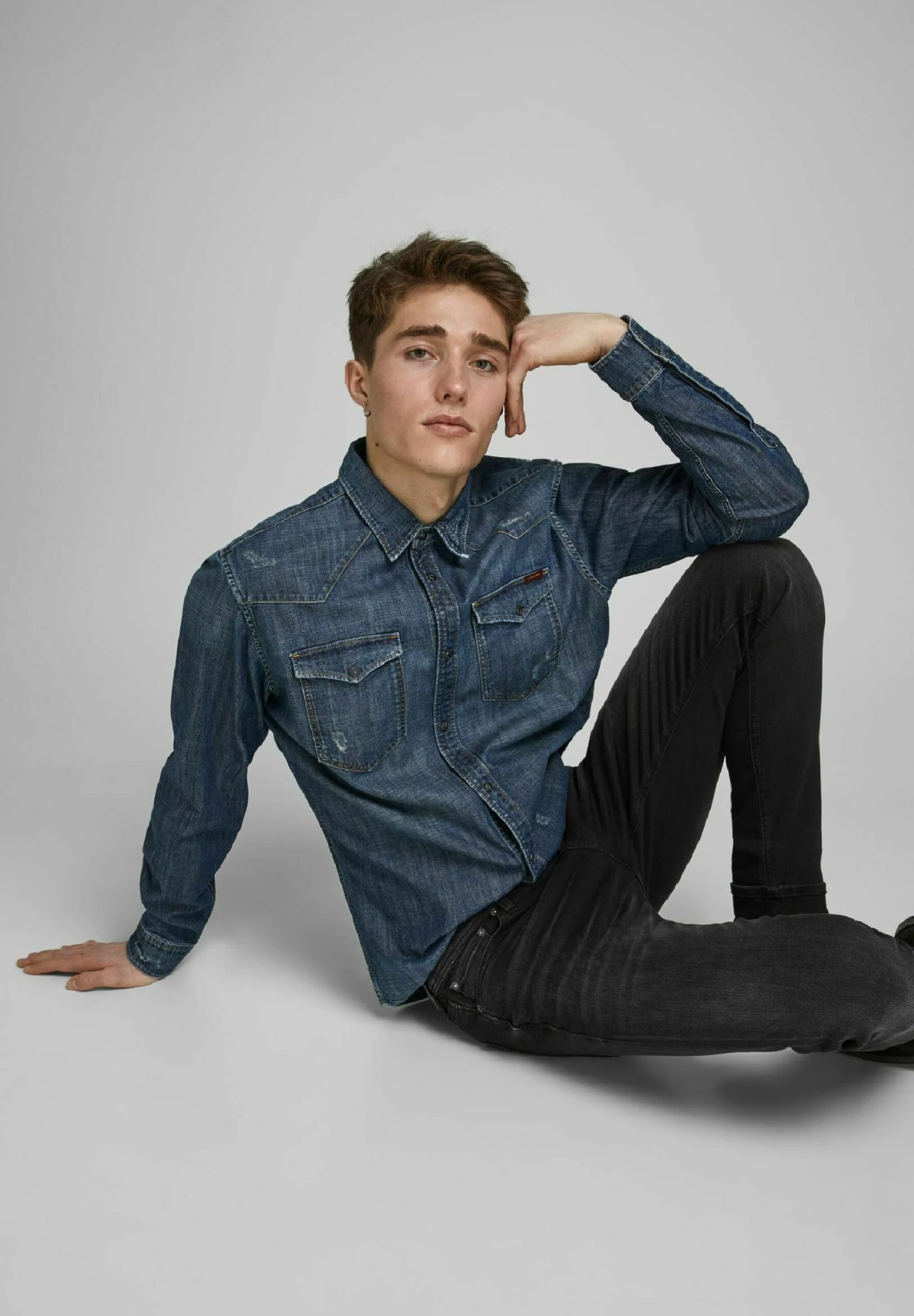 Jack & Jones Liam Original Jos 928 - Slim Fit Jeans - Black Denim 6 Jack & Jones Liam Original Jos 928 - Slim Fit Jeans - Black Denim - Afbeelding 4