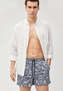 Koton Sea Leaf Printed Drawstring Pocket Detailed - Zwemshorts - Navy -Jack and Jones Verkoopwinkel 11fc3148fba0401280035292d60c9850