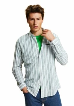 Edc By Esprit Gestreiftes Aus - Overhemd - White