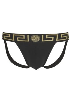 Versace Jock Strap Intimo Uomo - Slip - Nero Greca Oro