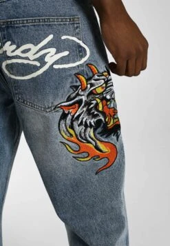 Ed Hardy Hell-Cats Tattoo Graphic - Relaxed Fit Jeans - Bleach -Jack and Jones Verkoopwinkel 156afa95a8d344c29918fe11abc4a03d