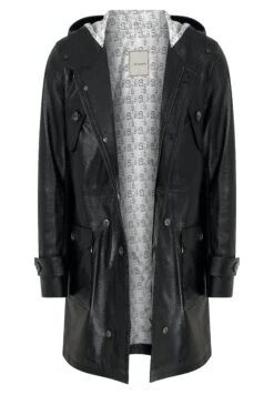 Hooded Leather Coat - Trenchcoat - Black 13 Hooded Leather Coat - Trenchcoat - Black -Jack and Jones Verkoopwinkel 164169d179944a3483628baebe57001a
