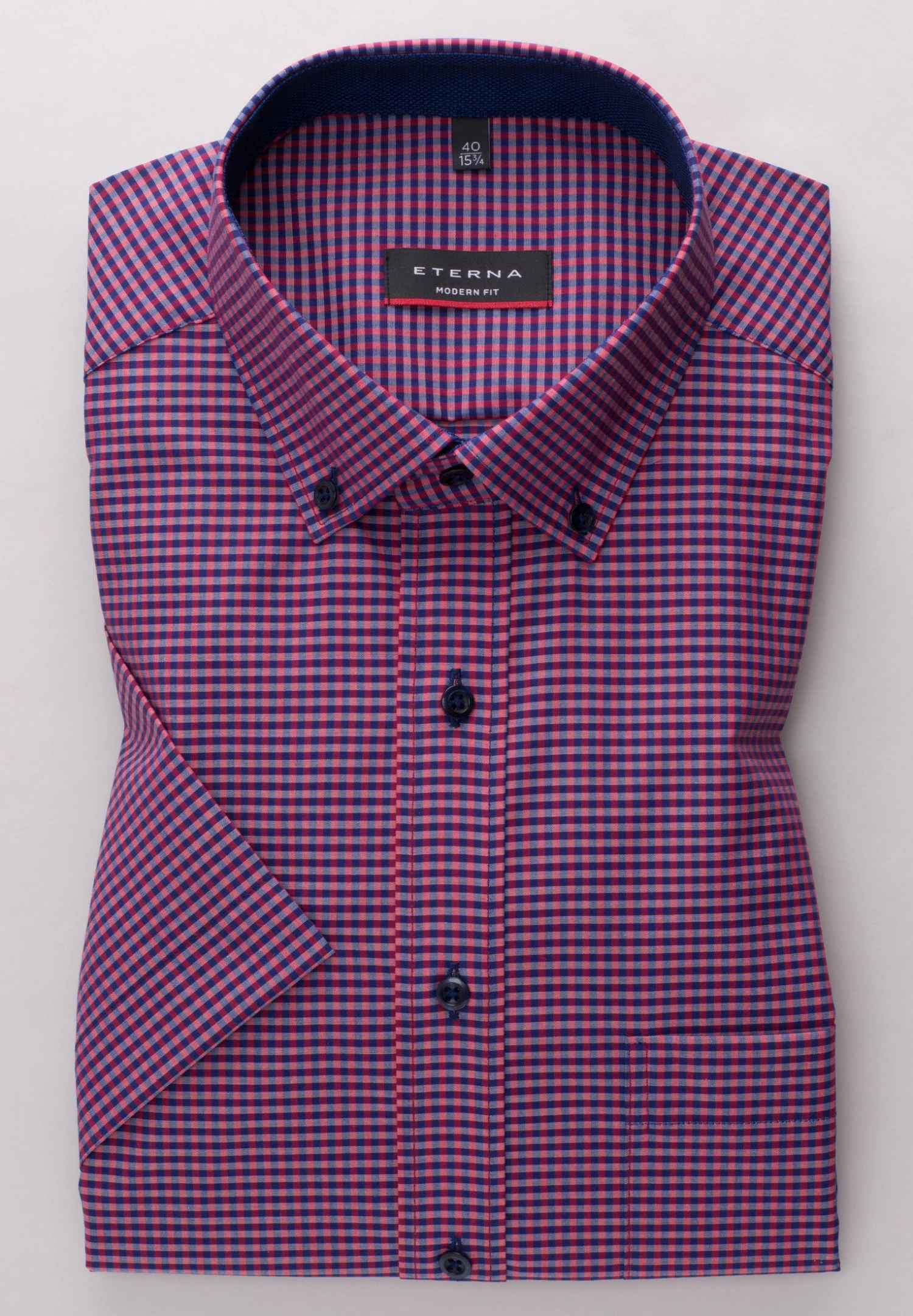 Eterna Modern Fit- Overhemd - Rot/Blau 7 Eterna Modern Fit- Overhemd - Rot/Blau - Afbeelding 5