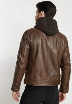 SERGE PARIENTE Eric Hood - Leren Jas - Mocca -Jack and Jones Verkoopwinkel 1a33f1c721fd400d8e22632a167e24e2