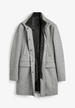 Next Funnel Neck - Halflange Jas - Light Grey -Jack and Jones Verkoopwinkel 1aa10bb3743e4d10a44df5fd144e3453