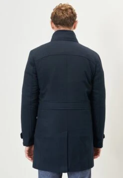 Standard Fit Figured- Halflange Jas - Navy Blue -Jack and Jones Verkoopwinkel 1b34a697d99746f2810b49a54b0d8feb