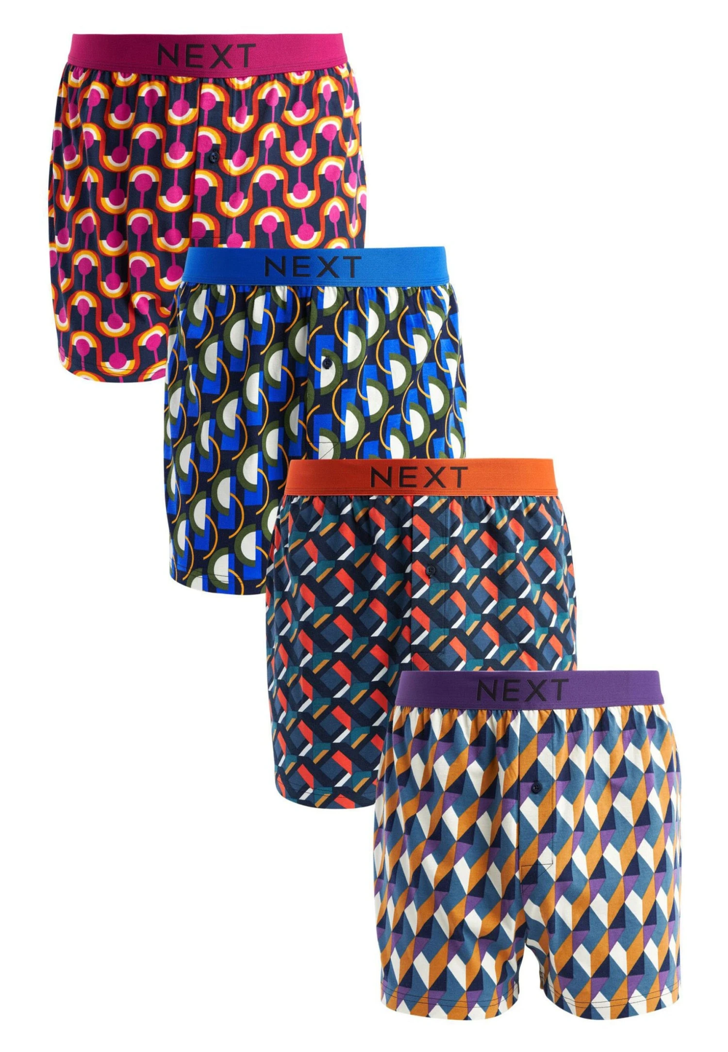 Next Loose Fit PureFour Pack - Boxershort - Rich Geo 3 Next Loose Fit PureFour Pack - Boxershort - Rich Geo