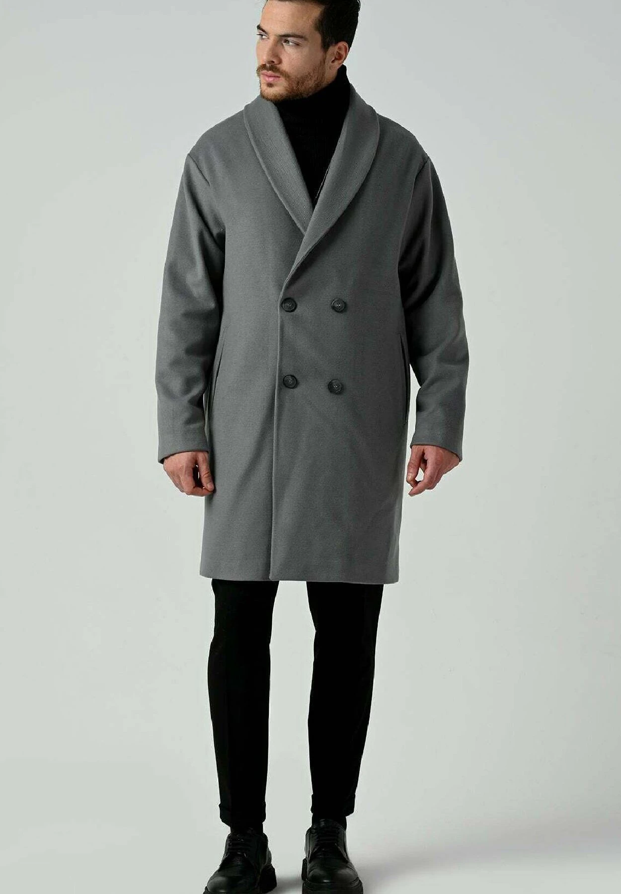 Halflange Jas - Grey 4 Halflange Jas - Grey - Afbeelding 2