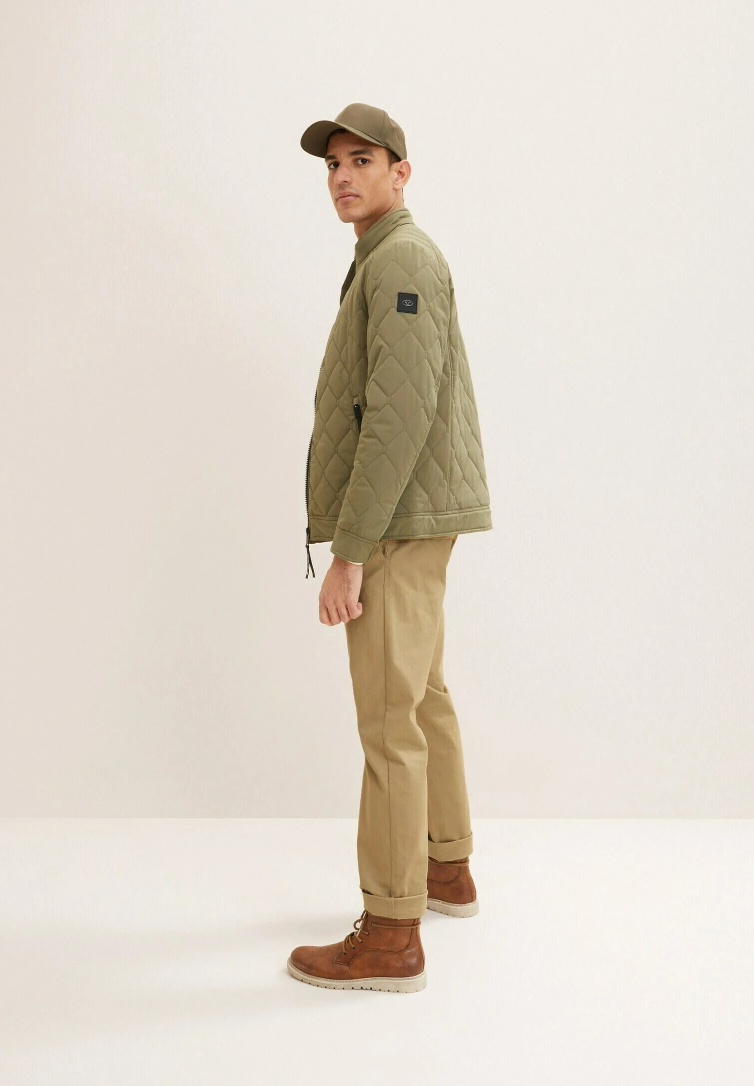 Tom Tailor Stepp Casual Biker- Jas - Dusty Olive Green 4 Tom Tailor Stepp Casual Biker- Jas - Dusty Olive Green - Afbeelding 2