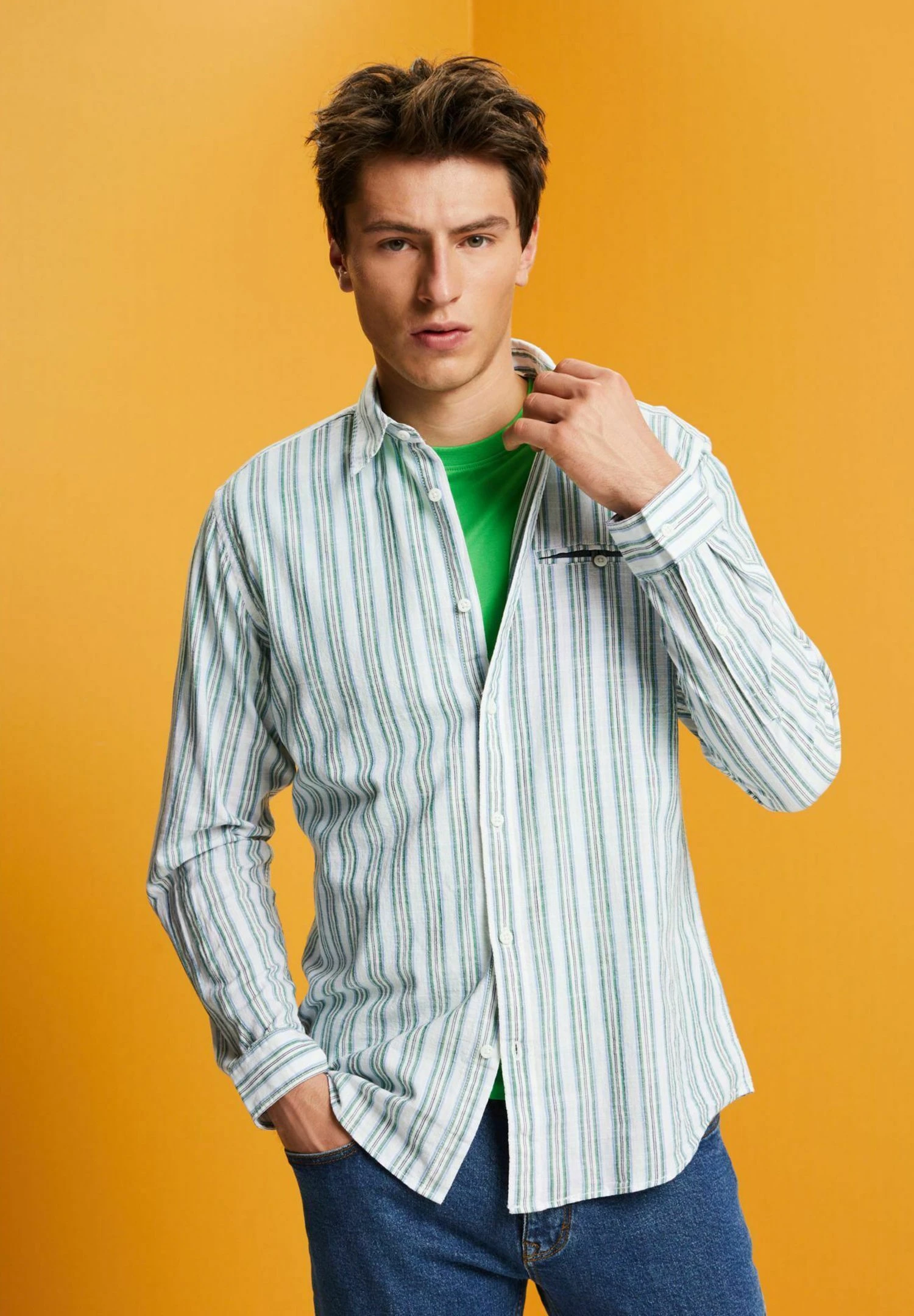 Edc By Esprit Gestreiftes Aus - Overhemd - White 6 Edc By Esprit Gestreiftes Aus - Overhemd - White - Afbeelding 4