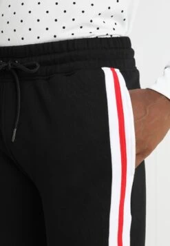 URBAN CLASSICS Terry Tone Side Strip Pants - Trainingsbroek - Black/White/Firered -Jack and Jones Verkoopwinkel 1f94cf554bda4f3e90480d6d66599f5c