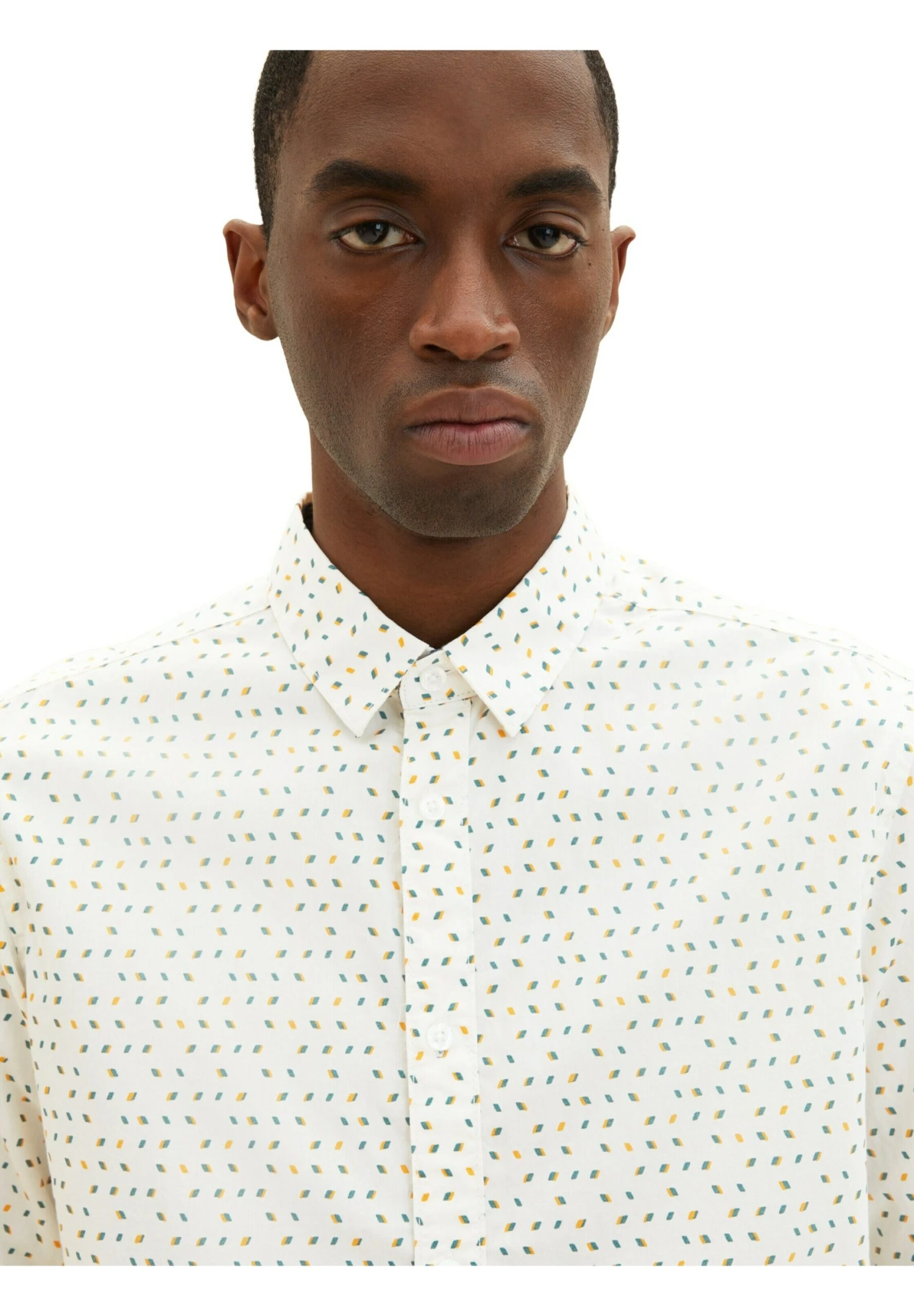 Tom Tailor Gemustertes - Overhemd - Off White Geometric Design 7 Tom Tailor Gemustertes - Overhemd - Off White Geometric Design - Afbeelding 5