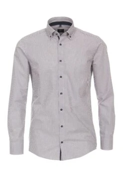 Venti Print Modern- Overhemd - Mittelblau