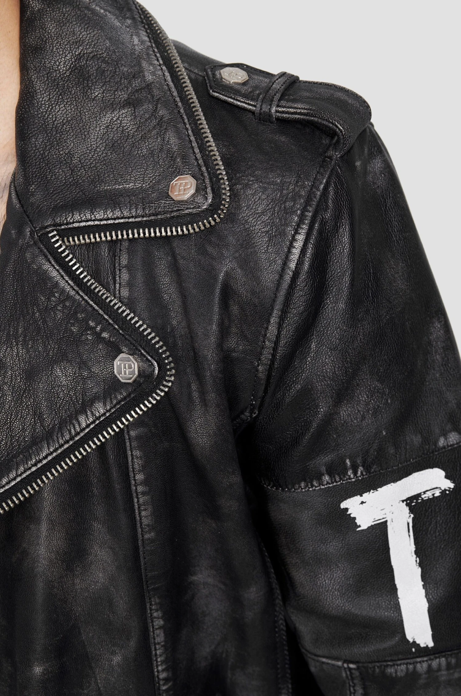 Russell - Leren Jas - Schwarz 6 Russell - Leren Jas - Schwarz - Afbeelding 4