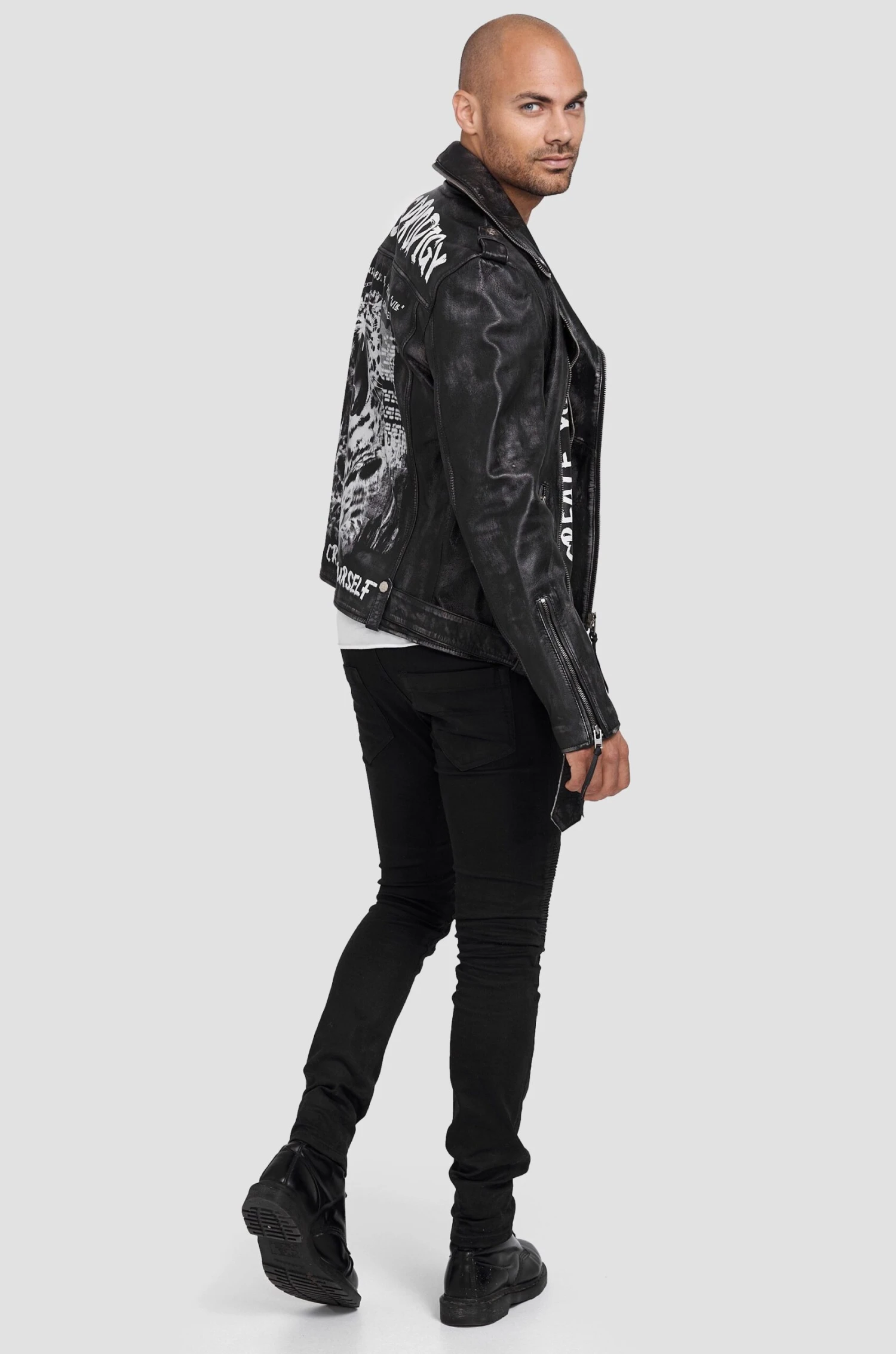 Russell - Leren Jas - Schwarz 7 Russell - Leren Jas - Schwarz - Afbeelding 5