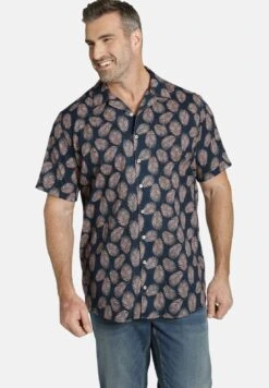 Kurzarm Duke Ernis - Overhemd - Dunkelblau Gemustert