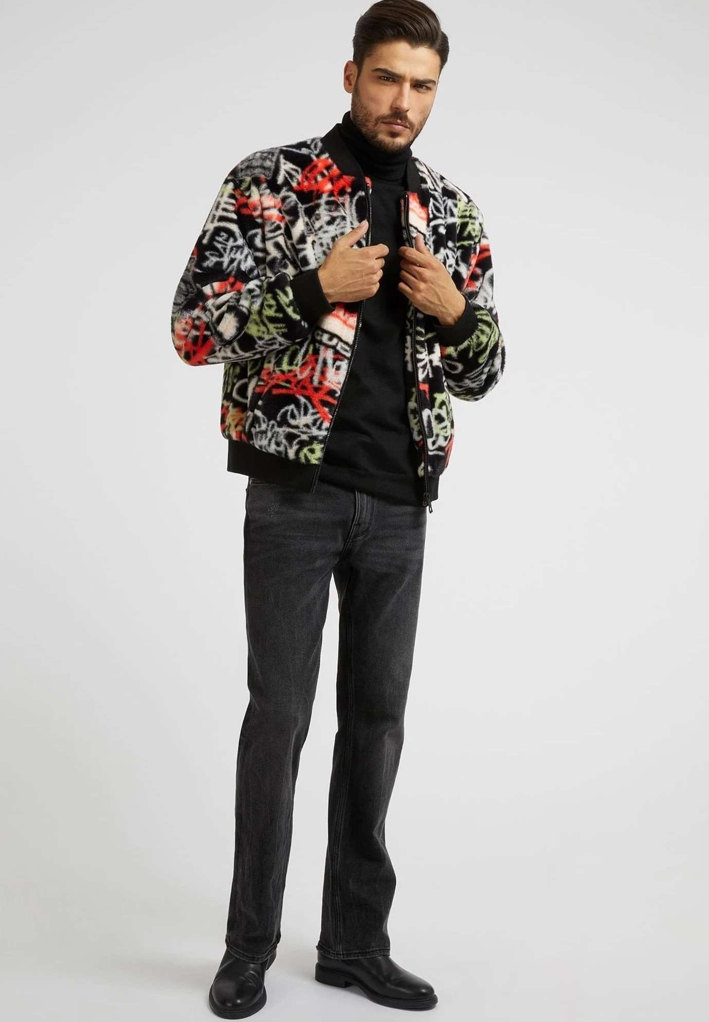 Guess Graffiti - Winterjas - Gemustert Multicolor 4 Guess Graffiti - Winterjas - Gemustert Multicolor - Afbeelding 2