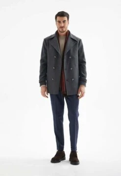 Halflange Jas - Anthracite -Jack and Jones Verkoopwinkel 2740e268e3eb4bb298e2fadffb2a60a4