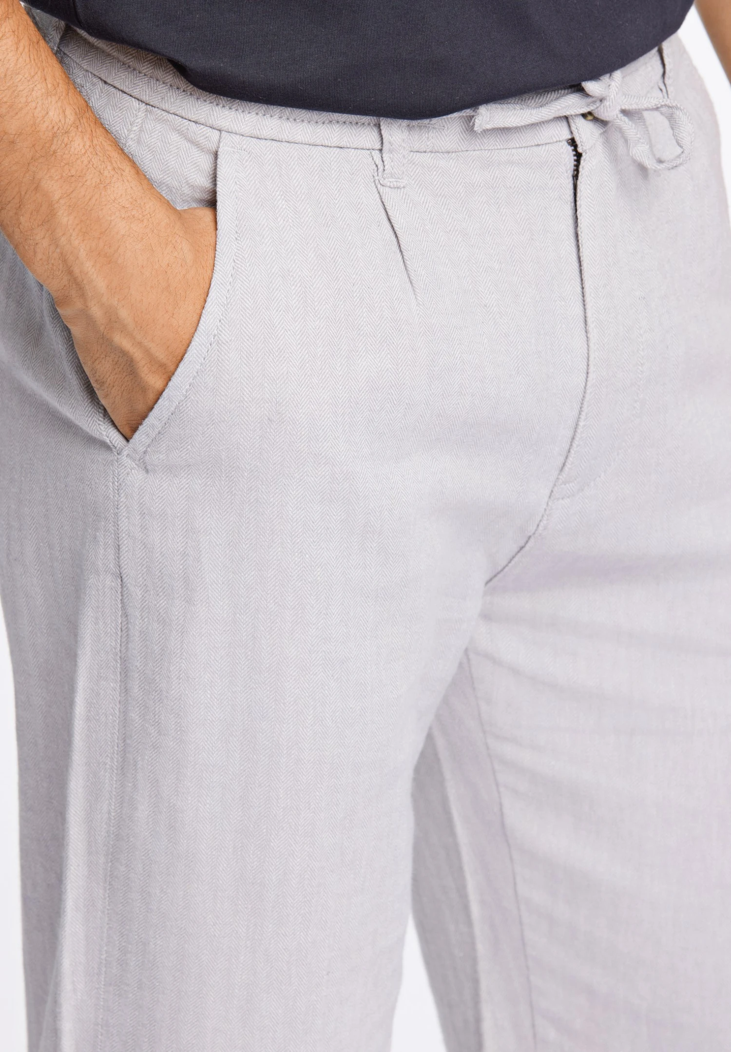 Lindbergh Herringbone - Broek - Grey Mel 6 Lindbergh Herringbone - Broek - Grey Mel - Afbeelding 4