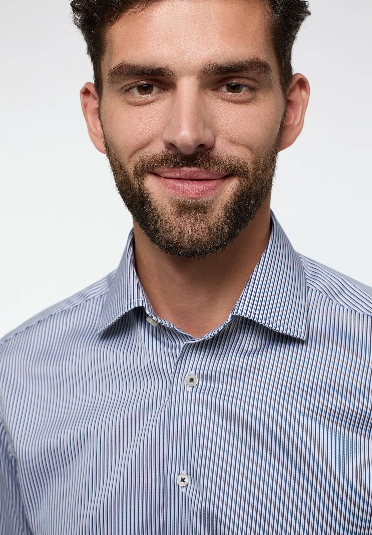 Eterna Fineliner Modern Fit - Overhemd - Dunkelblau 5 Eterna Fineliner Modern Fit - Overhemd - Dunkelblau - Afbeelding 3