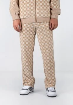 Sean John Check- Trainingsbroek - Dark Beige/Ight Beige