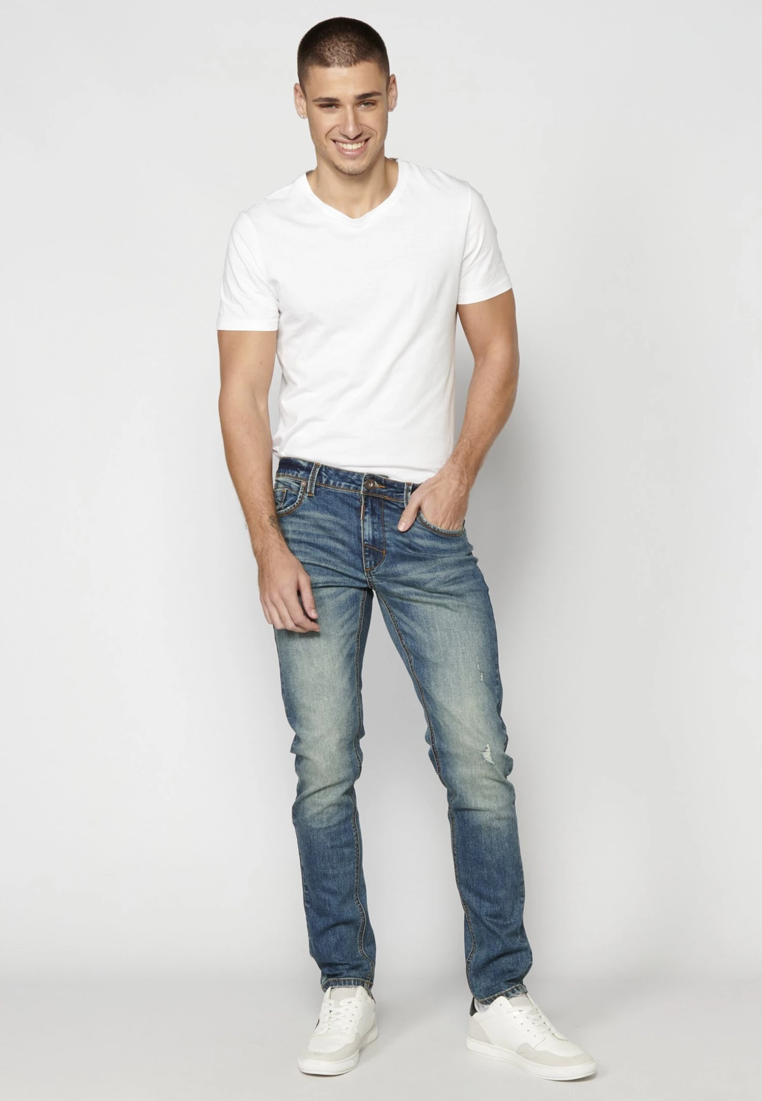 Koroshi Slim Fit Jeans - Azul Med Medium Blue 4 Koroshi Slim Fit Jeans - Azul Med Medium Blue - Afbeelding 2