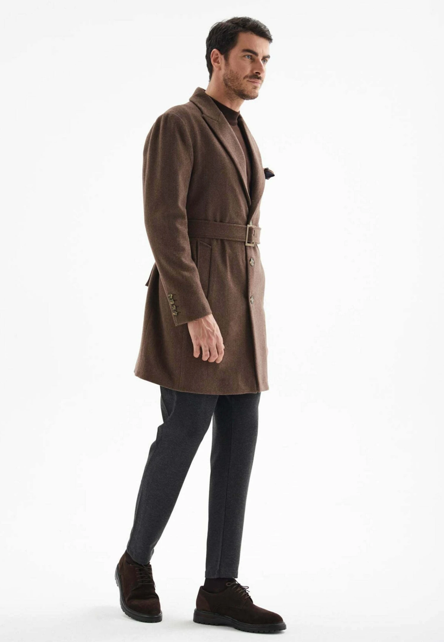 Halflange Jas - Dark Brown 4 Halflange Jas - Dark Brown - Afbeelding 2