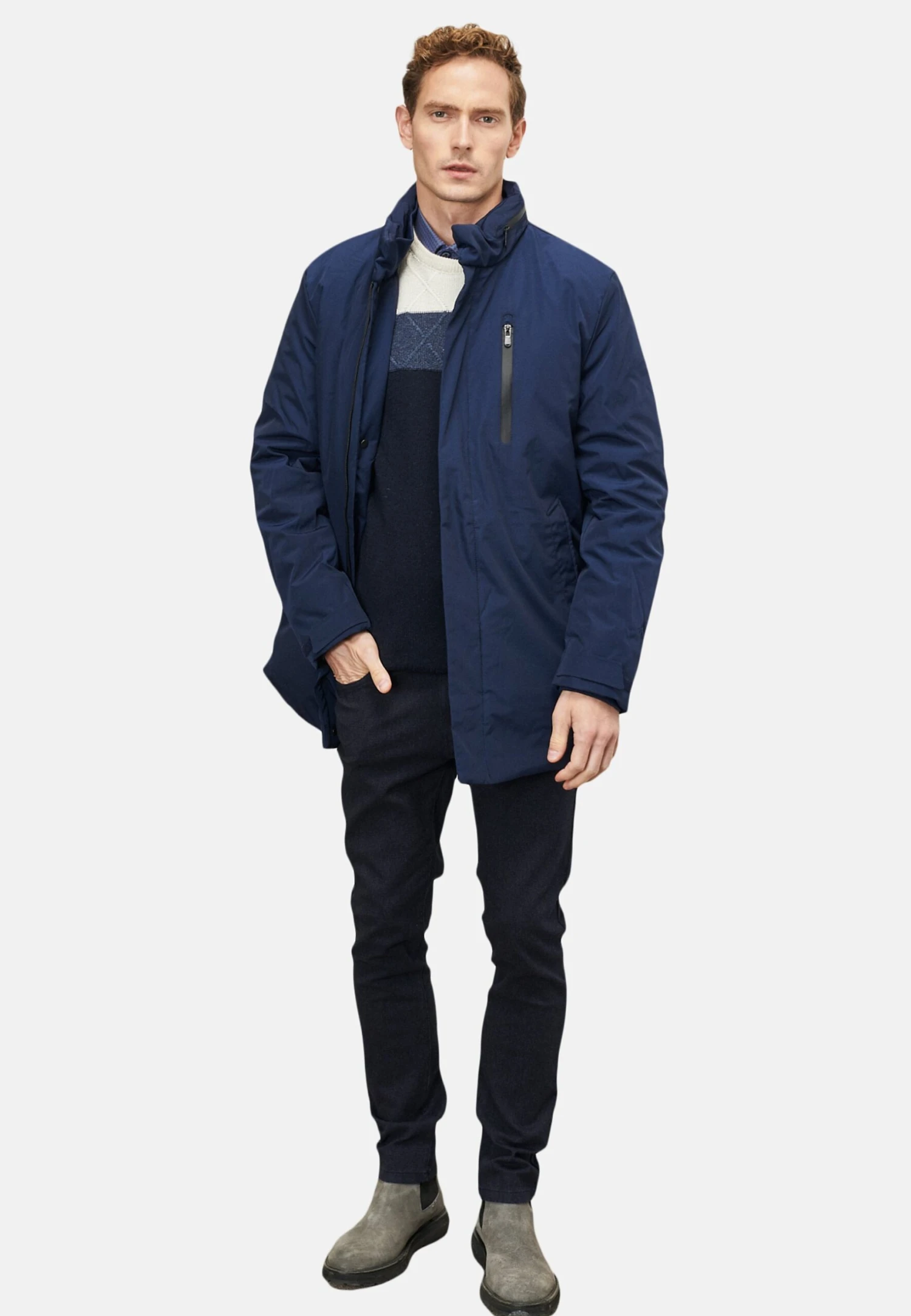 Standard Fit- Winterjas - Navy Blue 4 Standard Fit- Winterjas - Navy Blue - Afbeelding 2
