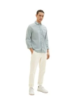 Tom Tailor Mit Struktur - Overhemd - Green White Squared Structure