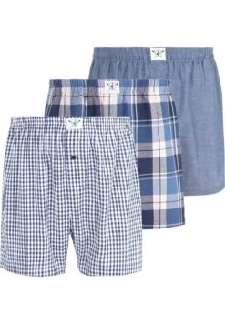 3Er Pack Riku - Boxershort - Blau Gemustert