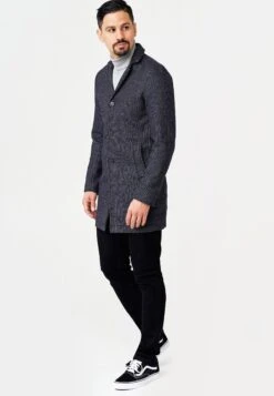 Mantel Bester - Halflange Jas - Navy Mix -Jack and Jones Verkoopwinkel 2f989c3b70e14c28bd1b364ef0593ab8