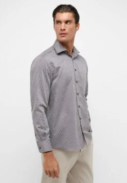 Eterna Print Comfort Fit - Overhemd - Braun