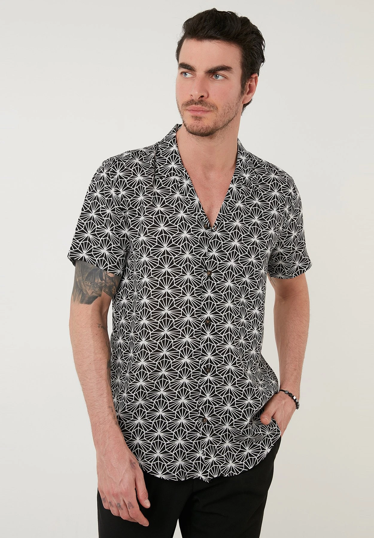 Regular Fit - Overhemd - White Black 3 Regular Fit - Overhemd - White Black