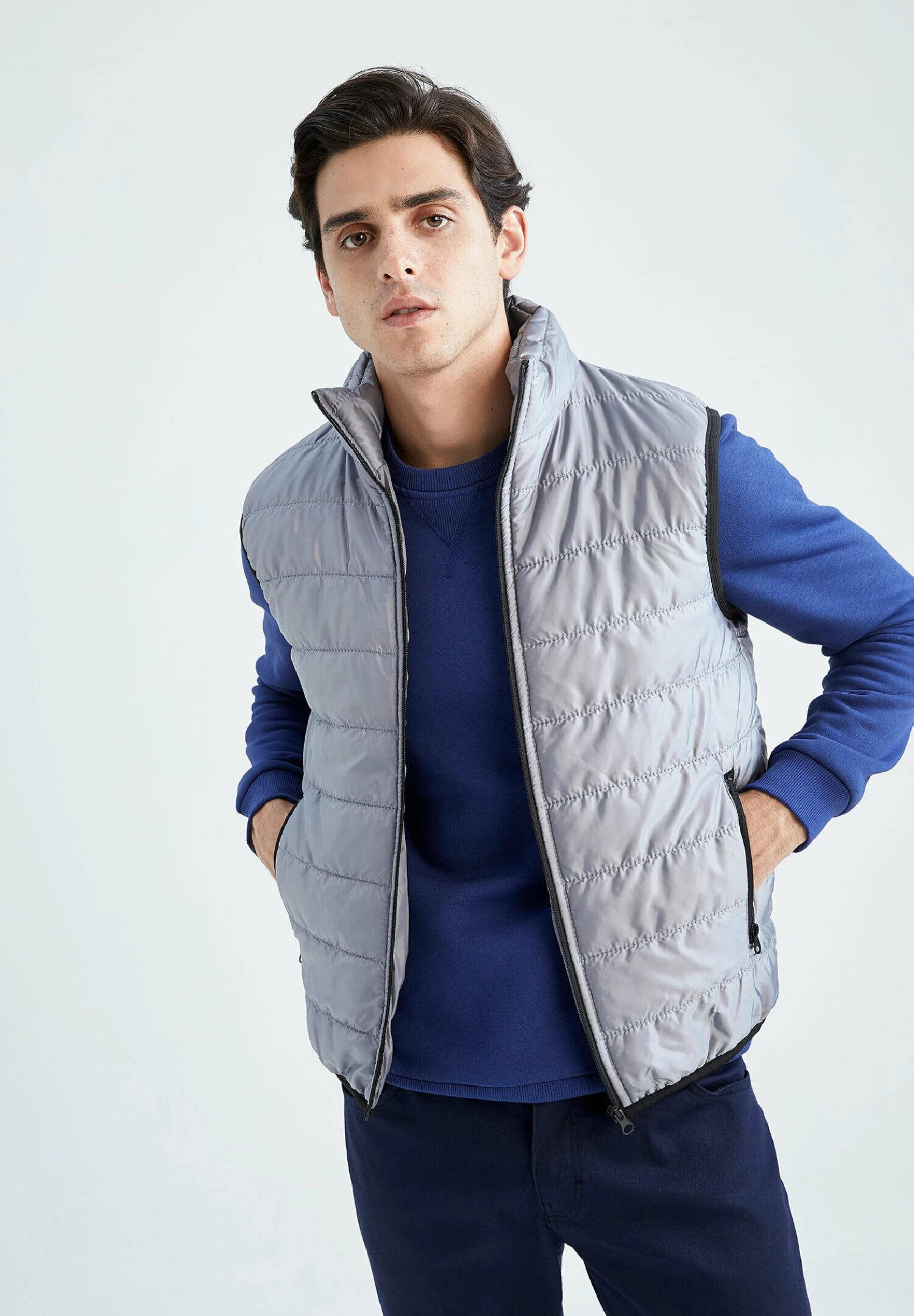 DeFacto Slim Fit - Bodywarmer - Grey 3 DeFacto Slim Fit - Bodywarmer - Grey