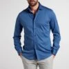 Eterna Langarm Modern Fit - Overhemd - Blau Meliert