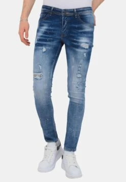 Paint Splatter Stoashed- Slim Fit Jeans - Blauw -Jack and Jones Verkoopwinkel 3df4e630483f45918d397500f5958710