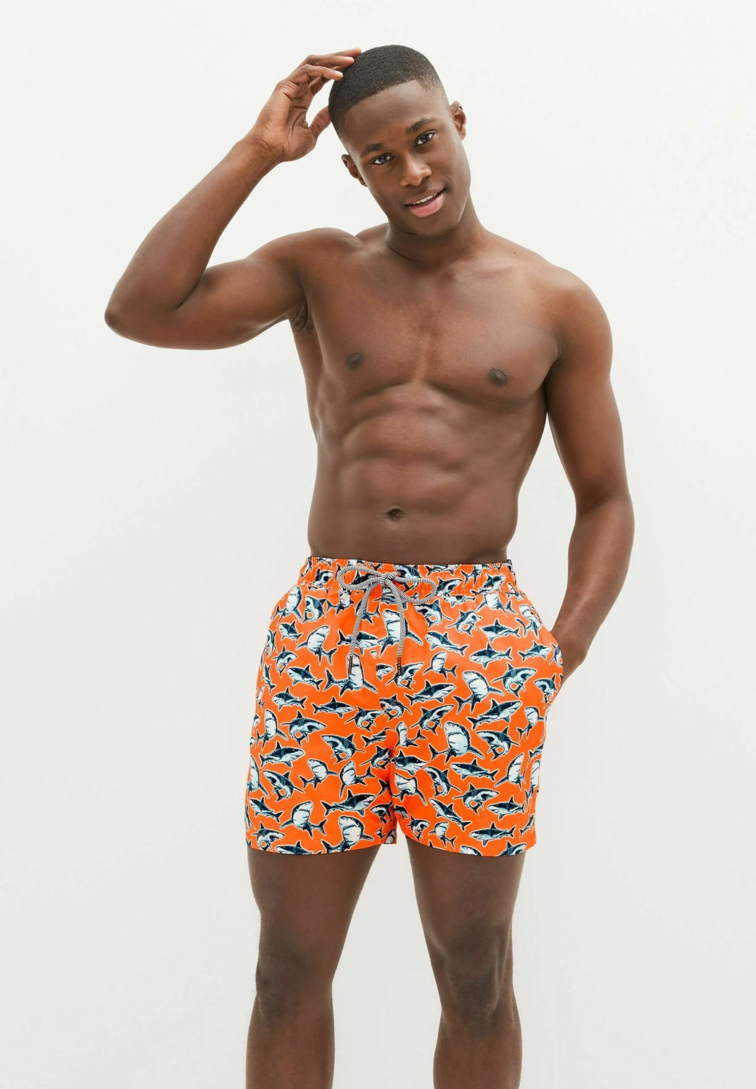 Next Printed Standard - Zwemshorts - Orange Shark Print 3 Next Printed Standard - Zwemshorts - Orange Shark Print