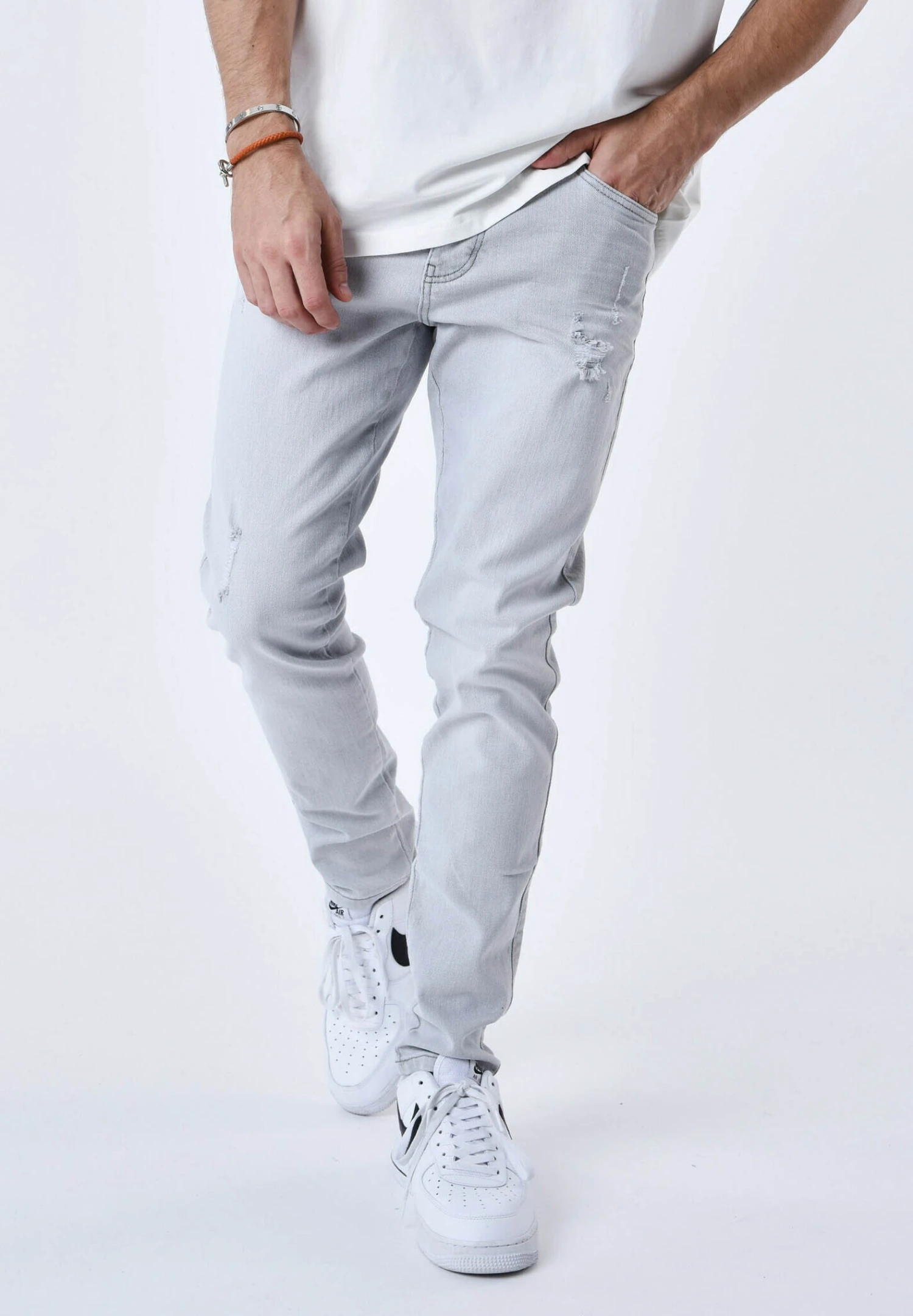Avec- Slim Fit Jeans - Gris Clair 3 Avec- Slim Fit Jeans - Gris Clair