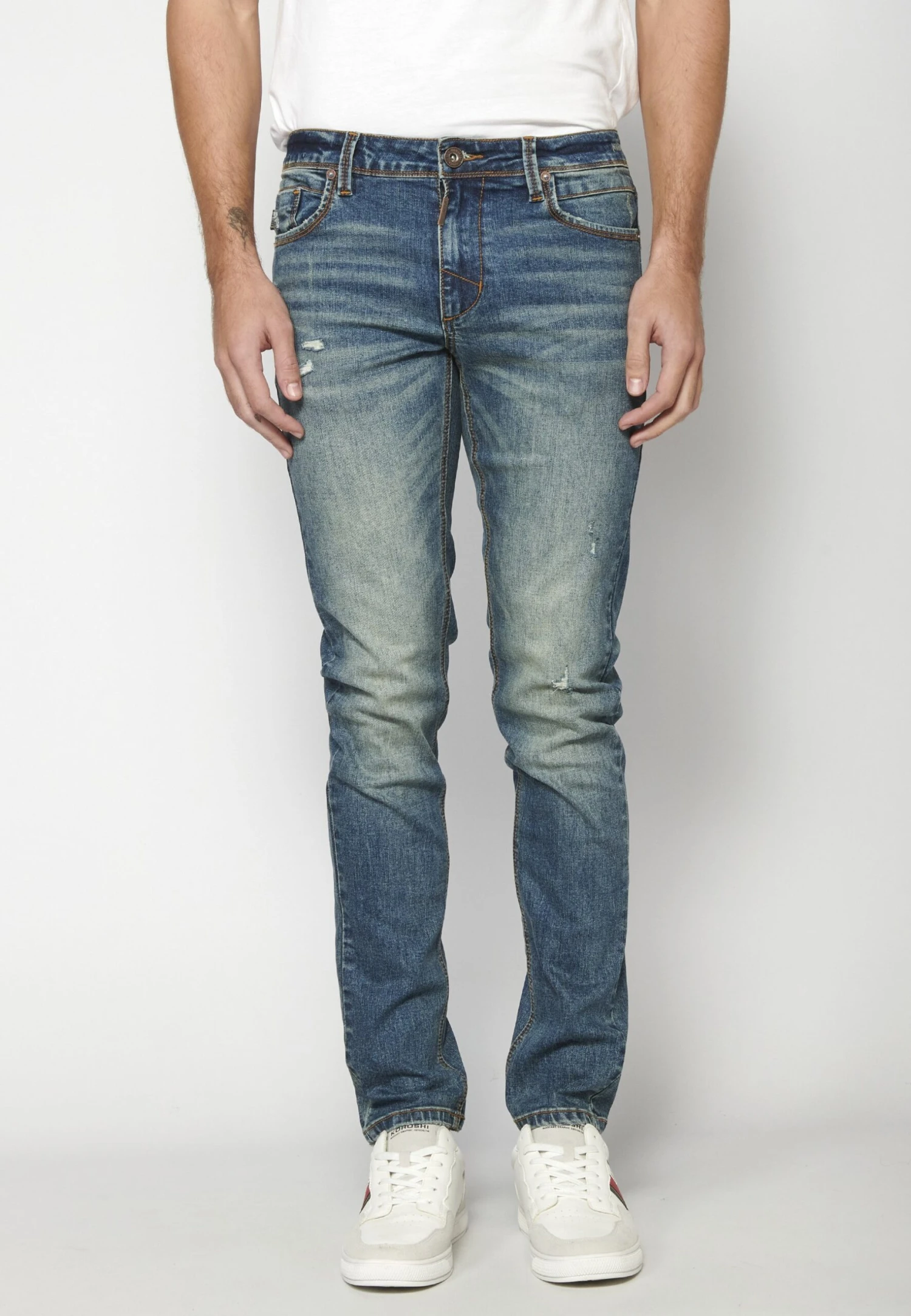 Koroshi Slim Fit Jeans - Azul Med Medium Blue 3 Koroshi Slim Fit Jeans - Azul Med Medium Blue