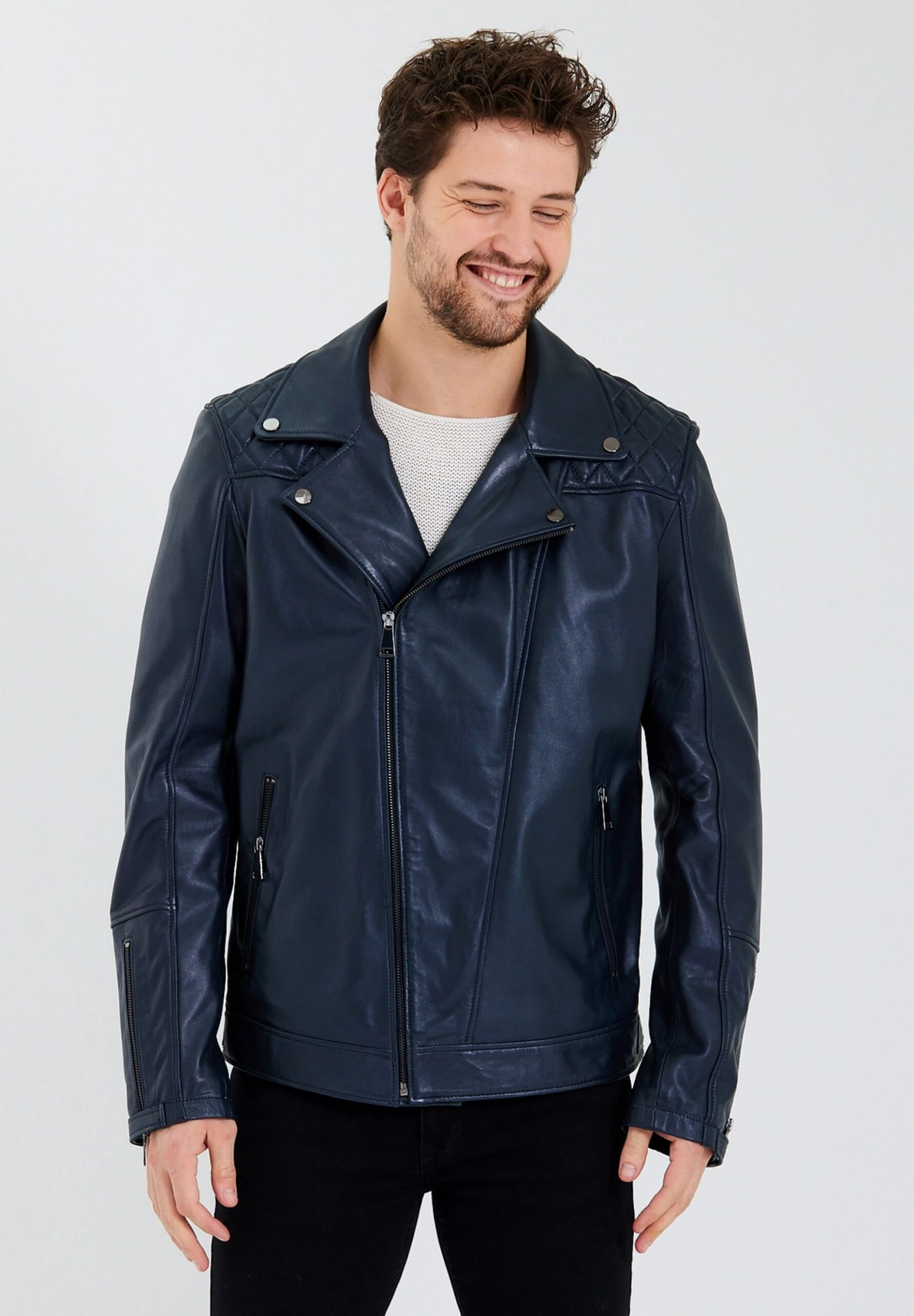 Leren Jas - Dunkelblau 3 Leren Jas - Dunkelblau