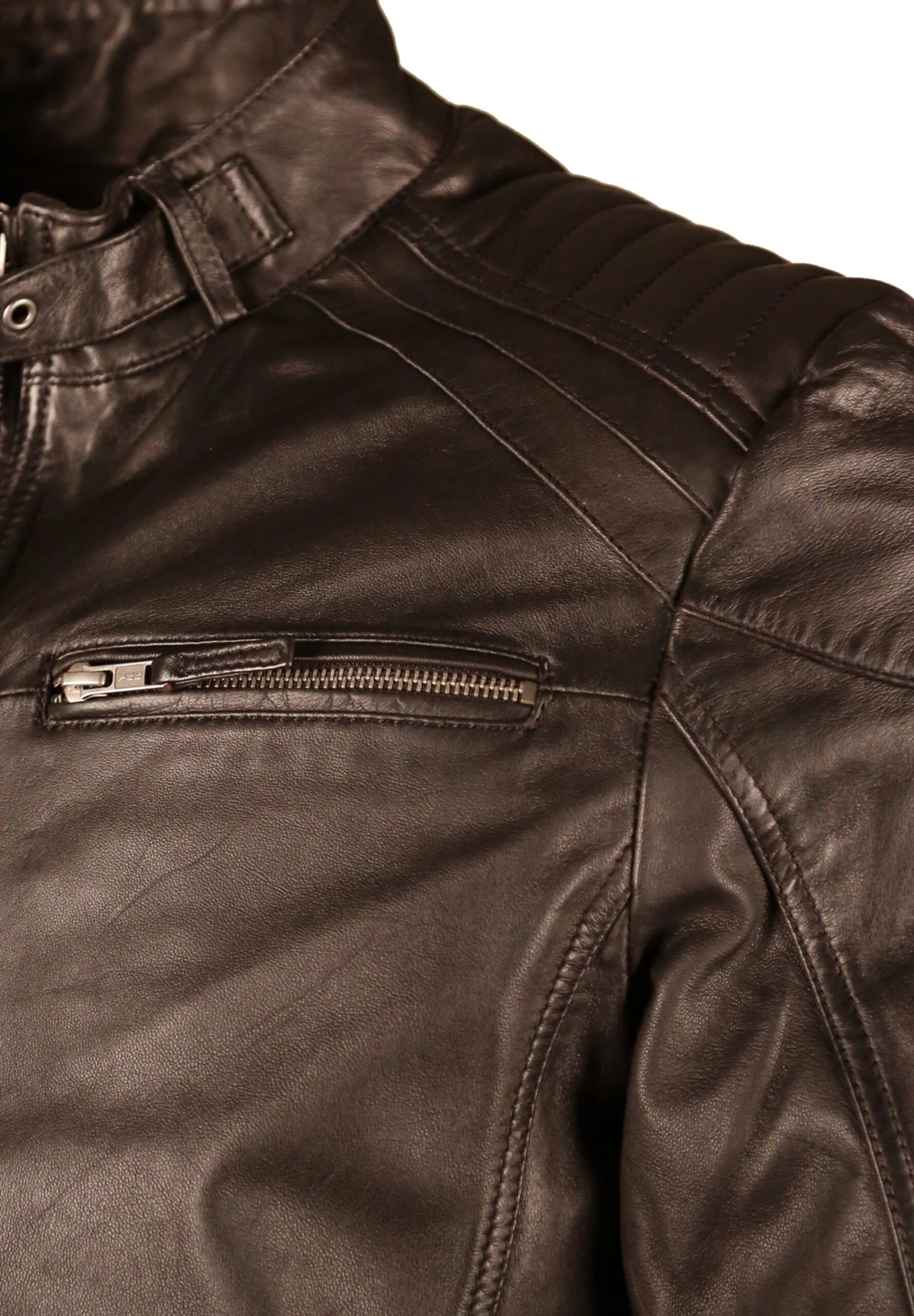 Mit Stehkragen Ik3 - Leren Jas - Brown 5 Mit Stehkragen Ik3 - Leren Jas - Brown - Afbeelding 3